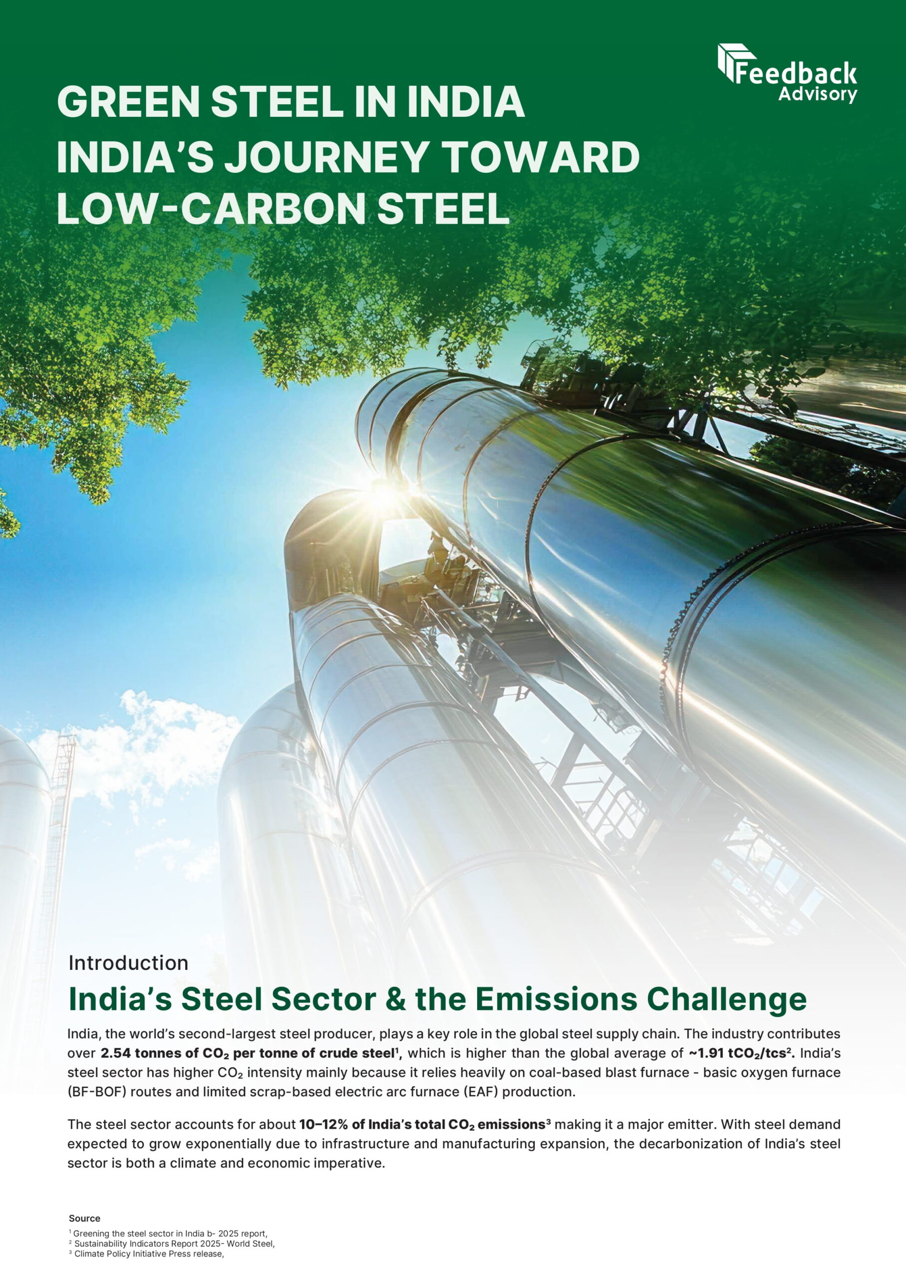 GREEN STEEL IN INDIA INDIA’S JOURNEY TOWARD LOW-CARBON STEEL - By Shreya - Senior Analyst